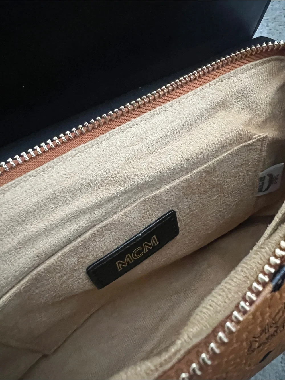 Cognac & Black Crossbody with Gold Hardware